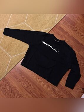Under Armour Cropped Black Logo Crewneck Sweater